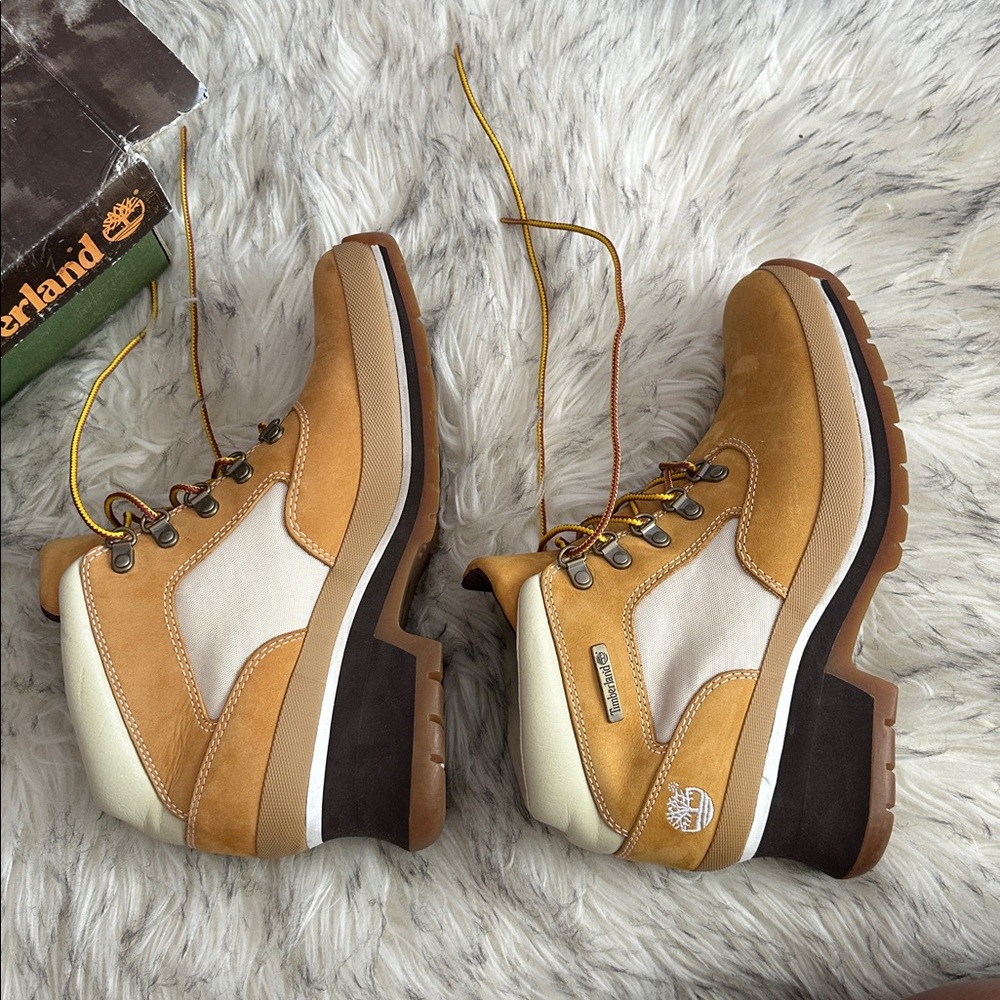 Timberland Brown and Wheat Hiking Boots